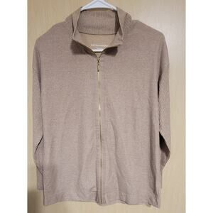 SOFT SURROUNDINGS Lhami Ribbed Mockneck Full Zip Sweater Cardigan Sz Petite Sm